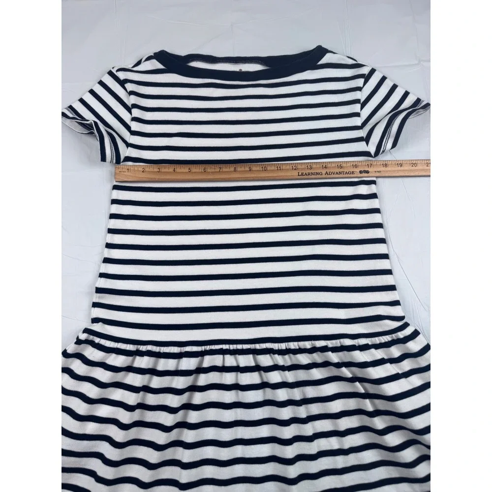 Kate Spade New York Black White Striped‎ Drop Waist Cotton Knit Dress Medium